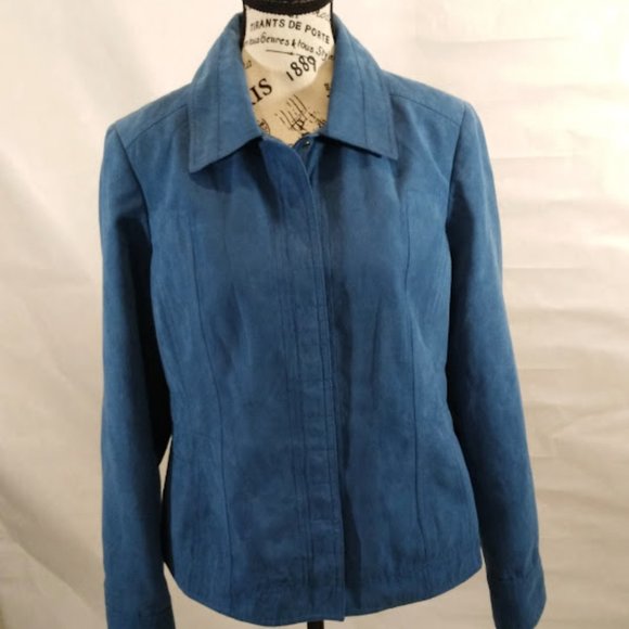LanaLee Soft Suede Turquoise Blazer Jacket Size 12 - Picture 2 of 11